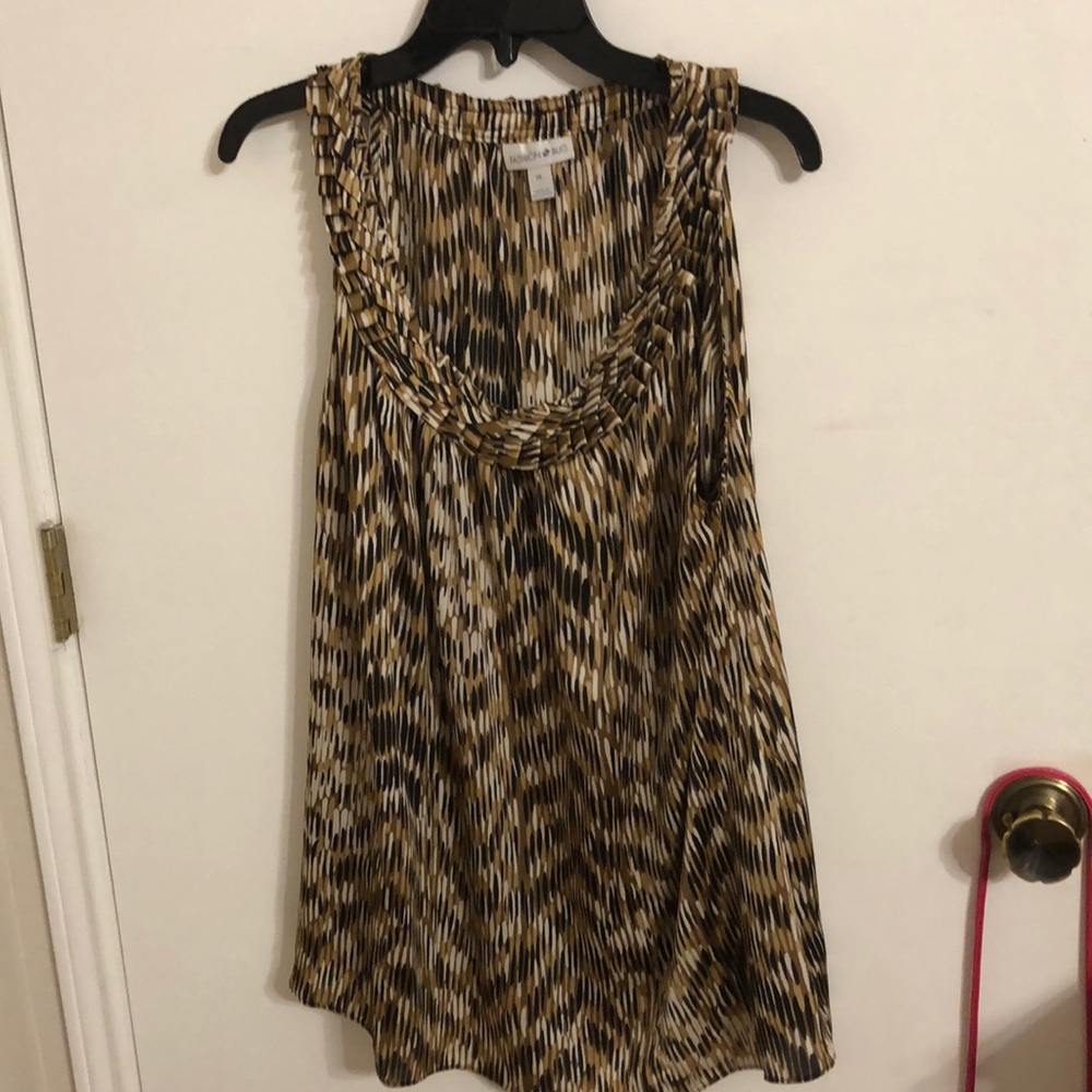 Black Brown Cream Sleeveless Tank Fall Layering 1X